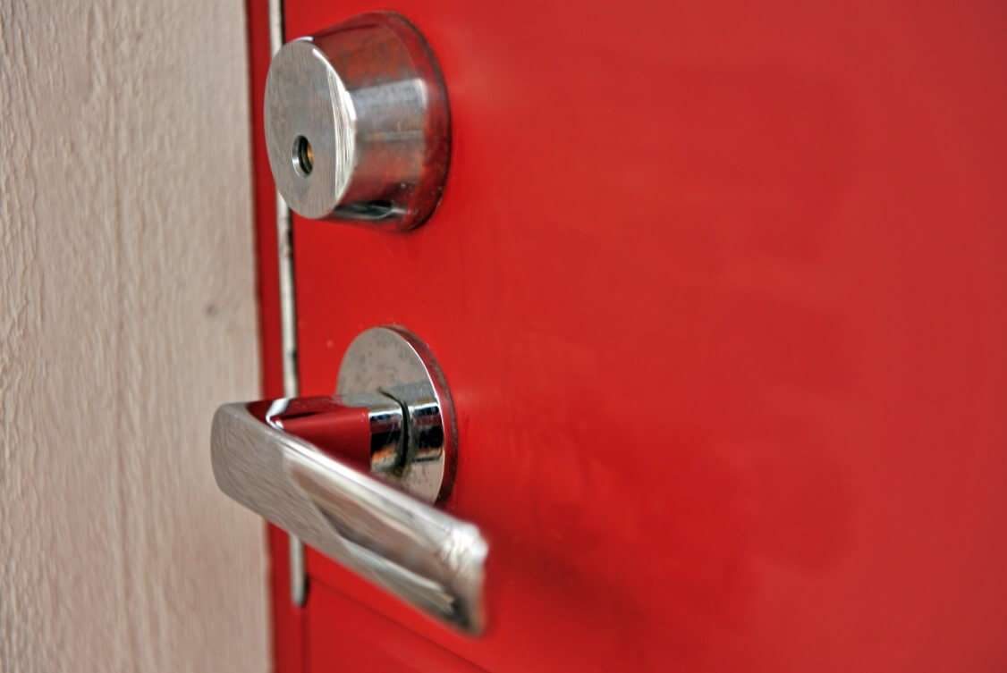 A front door and entrance approach