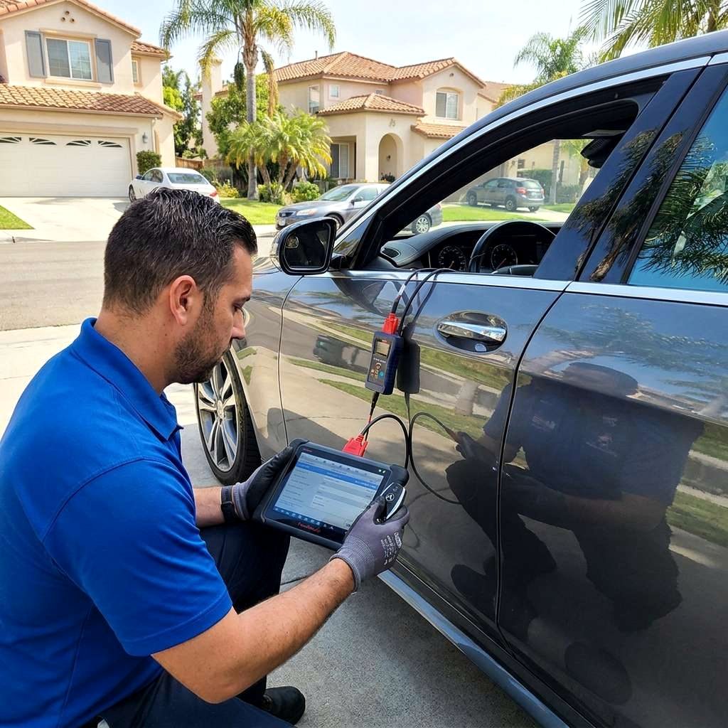 Programming tool connected to a vehicle diagnostic port