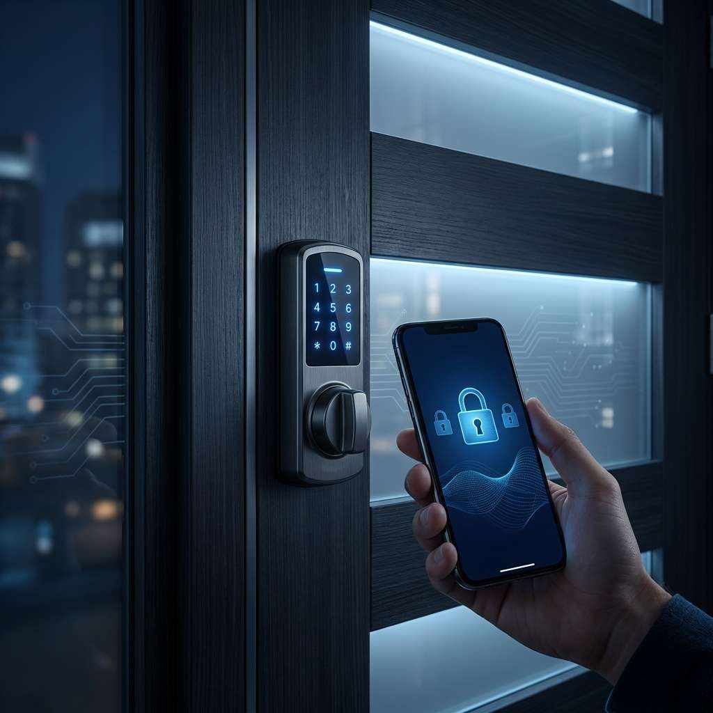 Smart lock being monitored from a smartphone
