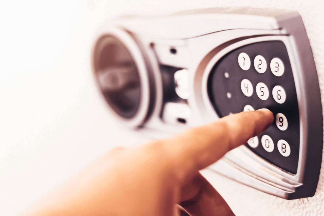 Combination dial on a safe door